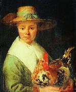 Jacob Gerritsz Cuyp A Girl with a Rooster USA oil painting artist